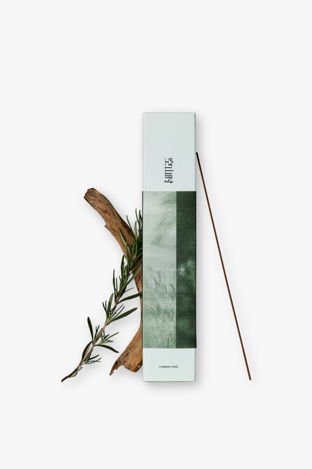 COMMON SENSE Solitude incense with packaging on a white background