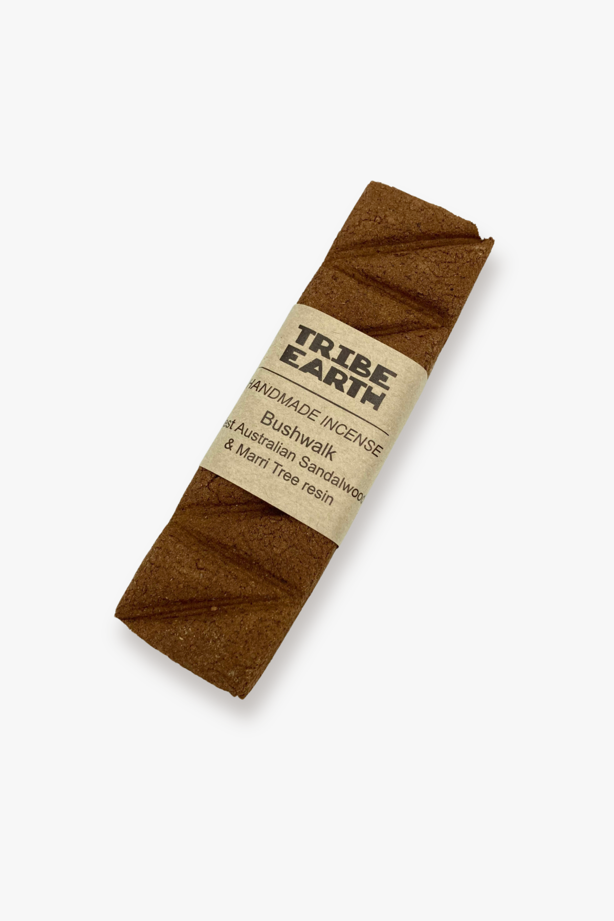 TRIBE EARTH Brown incense stick with a label on a white background